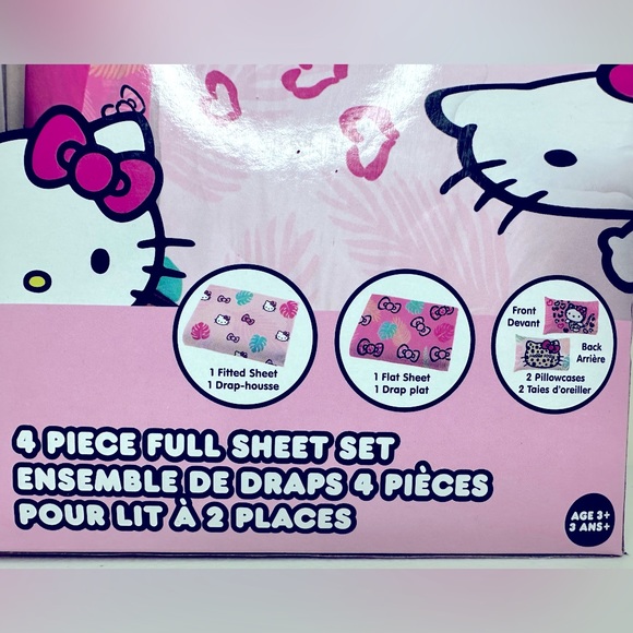 Sanrio Hello Kitty 4 Piece Full Sheet Set - Picture 2 of 5